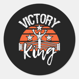 Victory King - Boxing Lover Gym Boxer Kickboxing K Classic Round Sticker