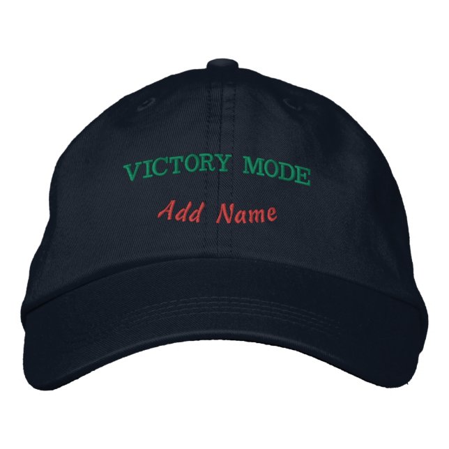 Victory Mode Stylish Elegant Navy-Hat Adjustable  Embroidered Hat (Front)