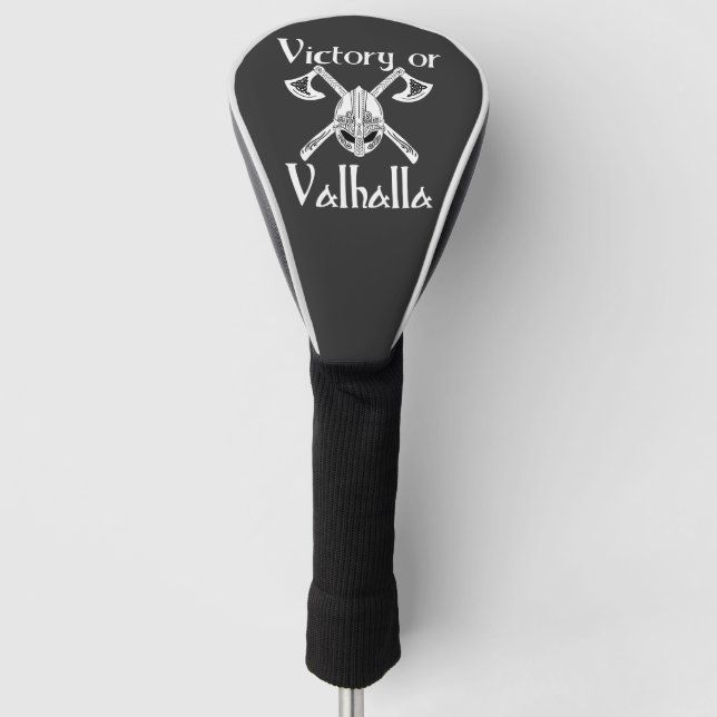 Victory or Valhalla - Helm and Axe Golf Head Cover (Front)