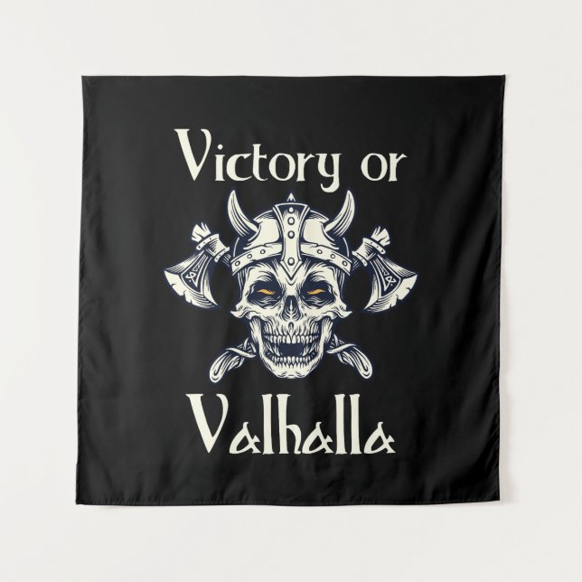 Victory or Valhalla - Skull  Tapestry (Front)