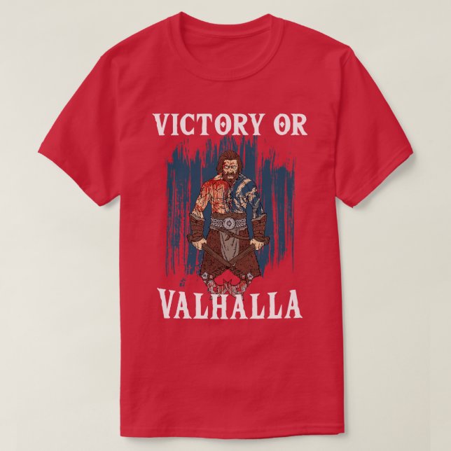 Victory or Valhalla Viking 4 T-Shirt (Design Front)