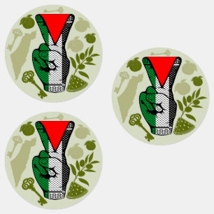Victory Sign Hand Resistance Red Triangle Symbol
