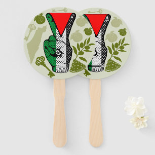 Victory Sign Hand Resistance Red Triangle Symbol Hand Fan