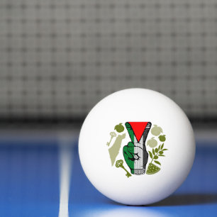 Victory Sign Hand Resistance Red Triangle Symbol Ping Pong Ball