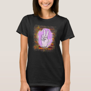Victory sign peace symbol Treehugger Hippie Goa An T-Shirt