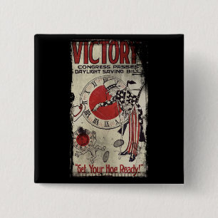 Victory Through Daylight Savings Time WWII 15 Cm Square Badge