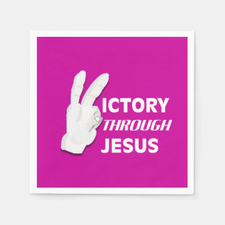 Victory through Jesus II Napkin