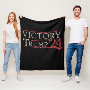 Victory Trump 24 Republican President 47 USA Fleece Blanket
