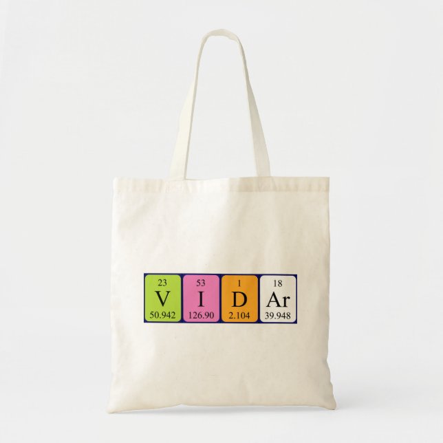 Vidar periodic table name tote bag (Front)