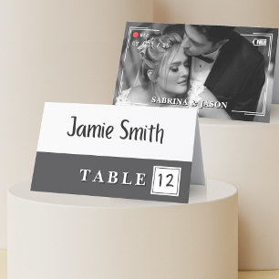 Video Camera Photo Wedding Place Card