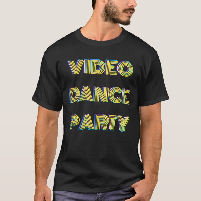 VIDEO DANCE PARTY  MERCH  Basic Dark T-Shirt (Front)