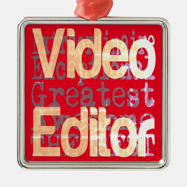Video Editor Extraordinaire Metal Tree Decoration (Front)