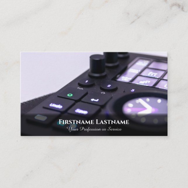 Video editor visual effects specialist digital art business card (Front)