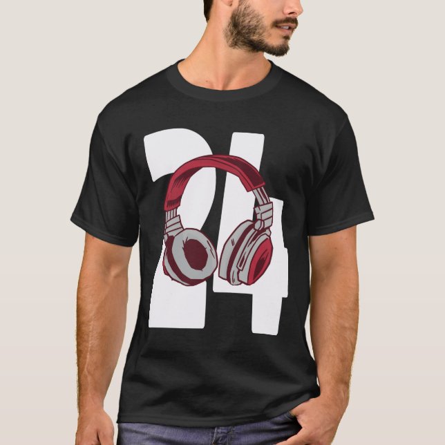 Video Game 24th Birthday Gaming Gift 24Years Gamer T-Shirt (Front)