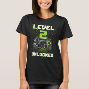 Video Game 2nd Birthday Gaming Boy Level 2 Unlocke T-Shirt
