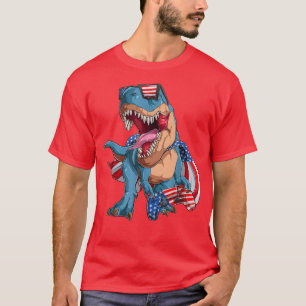 Video Game 4th July Dinosaur Amerisaurus Gamerisau T-Shirt