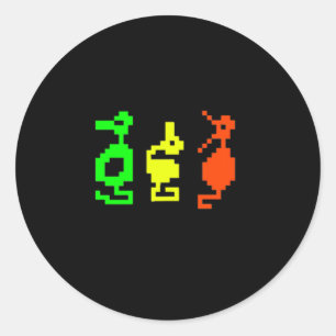 Video Game 8-bit Adventure Dragon Classic Round Sticker