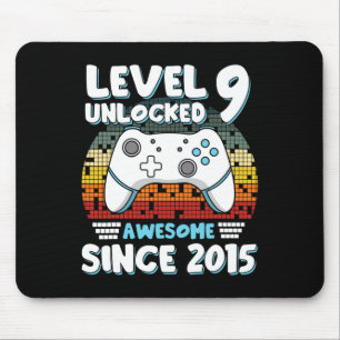 Video Game 9th Birthday Boys Girls Kids 9 Years Ol Mouse Pad