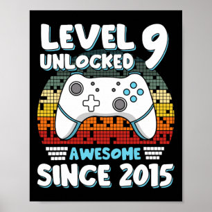 Video Game 9th Birthday Boys Girls Kids 9 Years Ol Poster