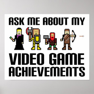 Video Game Achievements Funny Poster