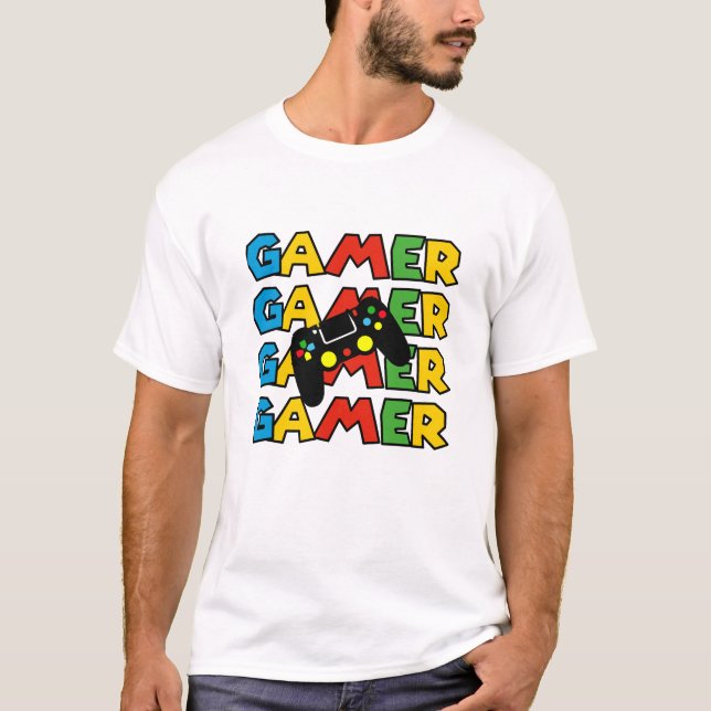 "Video Game Addicts" Funny Gamer Tee (Front)