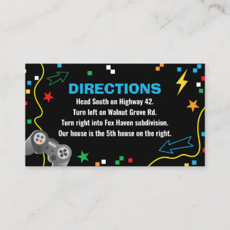 Video Game Birthday Invitation Enclosure Card