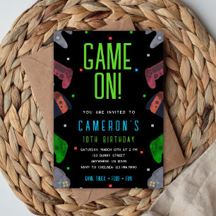 Video Game Birthday Invitation Pixel Game Party