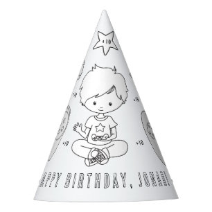 Video Game Birthday Party - Colour Your Own Hat
