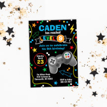 Video Game Birthday Party Invitation