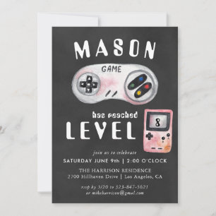 Video Game Birthday Party Invitation