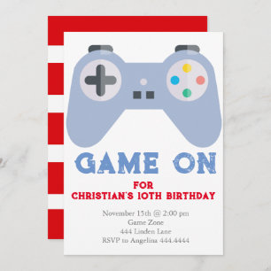 Video Game Birthday Party invitations