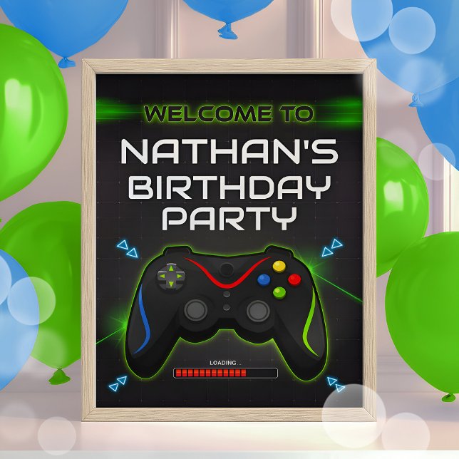 Video Game Birthday Party Welcome Sign Boys (Creator Uploaded)