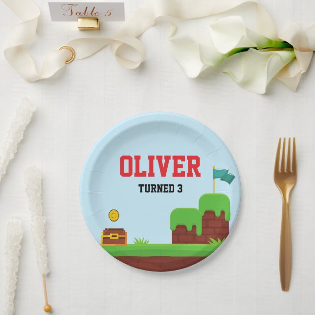 Video Game Birthday Plates Gamer Party Supplies (Wedding)