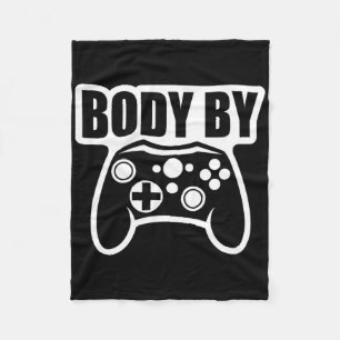 Video Game Body By Controller Workout Humour Gamer Fleece Blanket