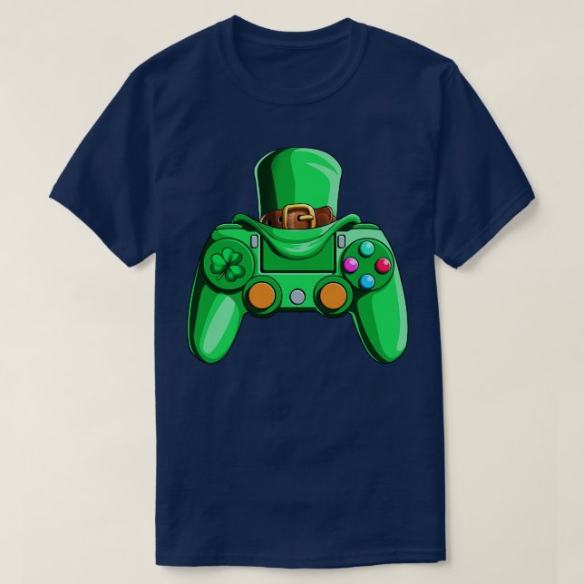 Video Game Boys St Patricks Day Gaming St Pattys D T-Shirt (Design Front)