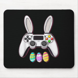 Video Game Bunny Eggs Controller Easter Day Gaming Mouse Pad