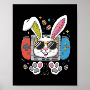 Video Game Bunny Eggs Costume Easter Day Boy Kids Poster