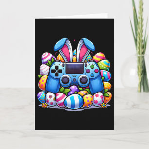 Video Game Bunny Eggs Costume Easter Day Boys Kids Card