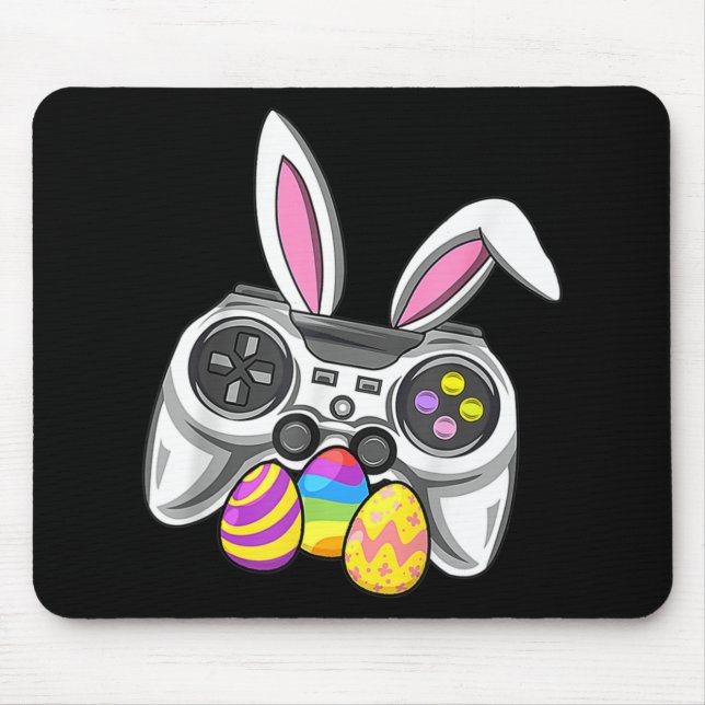 Video Game Bunny Eggs Costume Easter Day Boys Kids Mouse Pad (Front)