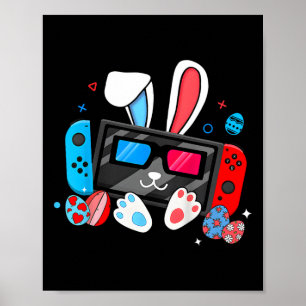 Video Game Bunny Eggs Costume Easter Day Boys Kids Poster