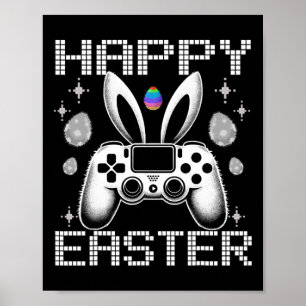 Video Game Bunny Eggs Costume Easter Day Boys Kids Poster