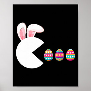 Video Game Bunny Eggs Easter Gamer Kids Boys Men G Poster