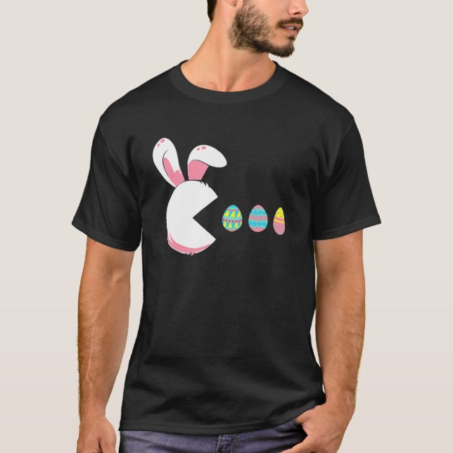Video Game Bunny Eggs Easter Gamer Kids Boys Men G T-Shirt (Front)