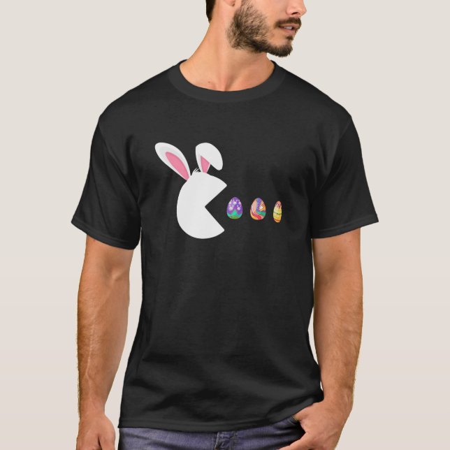 Video Game Bunny Eggs Easter Gamer Kids Boys Men G T-Shirt (Front)