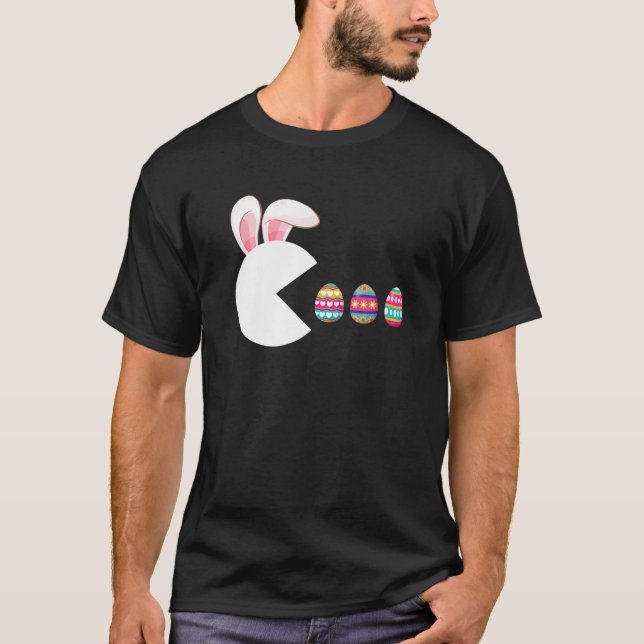 Video Game Bunny Eggs Easter Gamer Kids Boys Men G T-Shirt (Front)