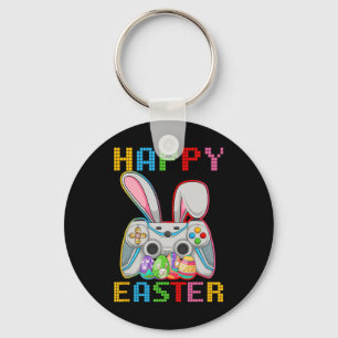 Video Game Bunny Rabbit Happy Easter Day Gamer Boy Key Ring