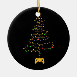 Video Game Christmas Tree Lights Gaming Pajama Ceramic Tree Decoration