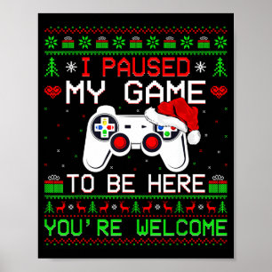 Video Game Christmas Ugly Sweater Funny Gamer Gami Poster