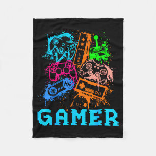 Video Game Console Controllers Clic Gamer Lover Co Fleece Blanket