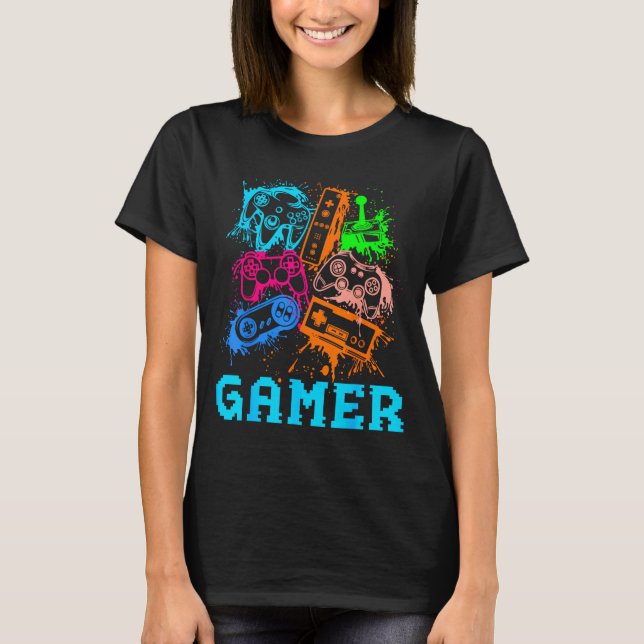Video Game Console Controllers Clic Gamer Lover Co T-Shirt (Front)